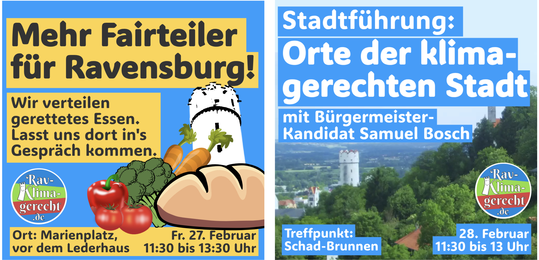Veransteltungsplakate der Essen Retten aktion und der Stadtführungx